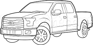 Ford pickup truck coloring pages. How To Draw An F 150 Ford Pickup Truck Step By Step Trucks Transportation Free Online Drawing Tutorial A Truck Coloring Pages Cars Drawing Old Car Drawing