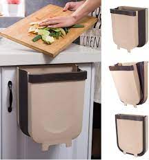 Next off, mark cut 4 strips of plywood & fingernailed them with each other to produce a rectangular shape the size of the shelf & the deepness of the trashcan. Amazon Com Yibaision Hanging Trash Can For Kitchen Cabinet Door Collapsible Trash Bin Small Compact Garbage Can Attached To Cabinet Door Kitchen Drawer Bedroom Dorm Room Car Waste Bin 9l Home