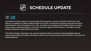 As of right now the vegas golden knights and colorado avalanche are still at the scheduled time tomorrow at lake tahoe, but sunday's boston bruins and philadelphia flyers game has been pushed up because direct sunshine might affect ice conditions in a negative way. Nhl Public Relations On Twitter Schedule Update Goldenknights Vs Sanjosesharks Games On Feb 1 And Feb 3 Postponed Https T Co Gyhbgkmnih