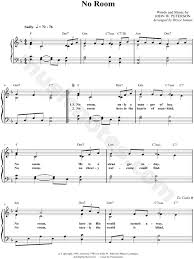 John W Peterson No Room Sheet Music Easy Piano Piano Solo In F Major Transposable Download Print Sheet Music Download Sheet Music Church Music