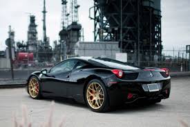 Gold Wheels On The Ferrari 458 Italia It Really Works Ferrari 458 Italia Black Ferrari 458 Italia Dream Cars