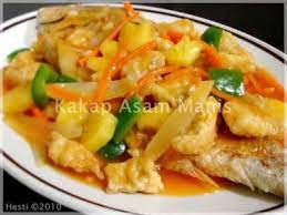Kakap Asam Manis Bahan 1 Ekor Ikan Kakap Ukuran Besar Jeruk Nipis Garam 200 Gr Maizena 100 Gr Teri Resep Masakan Resep Masakan Asia Resep Makanan