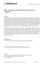 Le site officiel de la police nationale : Pdf Eske Ermittlungen Schulsprachlicher Kompetenzen In Der Erstsprache