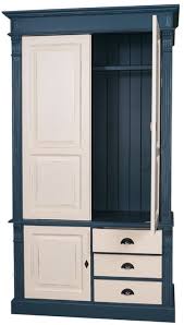 Aus geöltem eichenholz, robust und stabil. Casa Padrino Landhausstil Kleiderschrank Antik Blau Antik Cremefarben 120 X 59 X H 210 Cm Massivholz Schlafzimmerschrank Mit 3 Turen Und 3 Schubladen Landhausstil Schlafzimmermobel