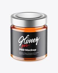 Download Glass Jar W Honey Mockup In Jar Mockups On Yellow Images Object Mockups PSD Mockup Templates