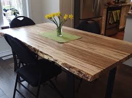Maple Table Black Steel Legs Wood Slab Dining Table Harvest Table Table