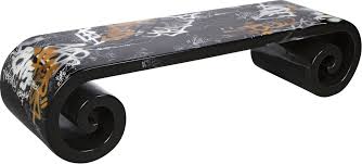 Asian Scroll Coffee Table With Custom Graffiti Coffee Table Graffiti Cocktail Tables