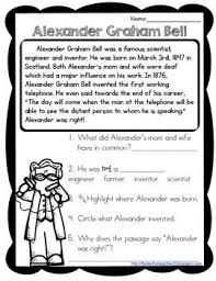 Alexander Graham Bell Reading Passage Free Alexander Graham Bell Alexander Graham Bell Activities Reading Passages