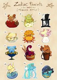 Zodiac Teacats Tokens Only Closed By Scribblin Anime Zodiac Zodiac Signs Animals Zodiac