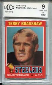 Maybe you would like to learn more about one of these? 1971 Topps Football 156 Terry Bradshaw Rookie Card Rc Beckett Graded Bccg 9 Ebay
