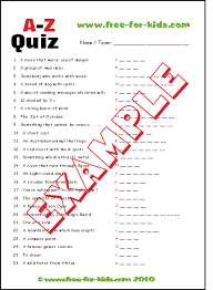 Free printable quiz questions and answers with general knowledge trivia for family and pub quizzes. Children S A To Z Quiz Sheets Www Free For Kids Com