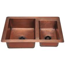 Mr Direct Undermount Copper 33 In Double Bowl Kitchen Sink 901 The Home Depot Copper Sink Copper Kitchen Sink Kitchen Sink Remodel