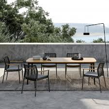 Hot Outdoor Leisure Balcony Courtyard Outdoor Villa Garden Furniture  Waterproof Teak Rattan Dining Table and Chair Set