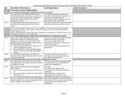 Monitoring in the sense of iso 14001 means that the organization should check, review, inspect and observe its planned activities to ensure that they are occurring as intended. Pdf Internal Audit Checklist Qms Iso 9001 2015