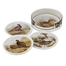 Spode woodland woodland pointer salad plate. Spode Woodland 4 Piece Ceramic Coasters With Holder Portmeirion