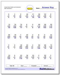 This addition and subtraction exercise is designed to assess your students' math skills at the beginning of third grade. Subtraction Worksheets Mixed Addition And Subtraction