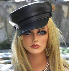 Black Leather Cap Motorcycle Cap Leather Hat Faux Leather Black Hat Casual Hat Sporty Leather Cap Leather Cap Black Leather Leather Hats