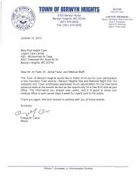 Appreciation Letter Form Berwyn Heights Mayor Thanking Our Team For Participating In Berwyn Heights Day Appreciation Letter Letter Form Berwyn