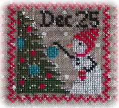 Cross stitch, fabric, floss, thread, rubber stamps and dies! Annie Beez Folk Art Cross Stitch Snowy 8 Patch Cross Stitch
