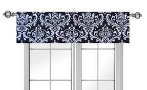 Blue Valance Navy Valence Navy Damask Valance Window Etsy Valance Dining Room Small Window Toppers