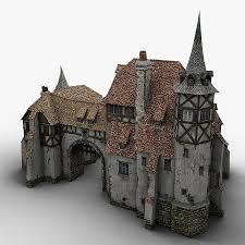 Old Medieval Warehouse 3d Obj Medieval Medieval Houses Minecraft Medieval