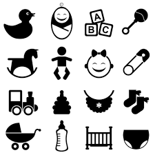 Baby Icon Set Black Baby Icon Baby Shower Clipart Baby Clip Art