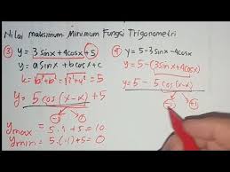 1 3 Tutorial Mencari Nilai Maksimum Minimum Fungsi Trigonometri Youtube