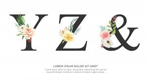 Design element of english alphabet z. Premium Vector Watercolor Floral Alphabet Set Of Y Z With Red And Brown Flowers And Leaves