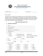 Dear sohs graduates, please take few minutes to complete the survey regarding the tracer study. Ched Tracer Questionnaire 2 Docx Republic Of The Philippines Office Of The President Commission On Higher Education Caraga Administrative Region Course Hero