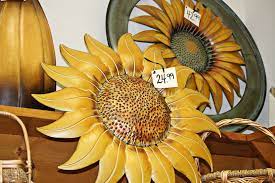 The large sunflower will do the trick with the deep yellow petals. 20 Metal Sunflower Outdoor Decor Magzhouse