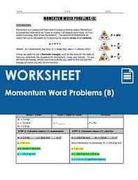 A 5 Page Worksheet That Covers Momentum Calculations P Mv Through A Set Of 8 Word Problems Page 1 Provides A Summary Of Ho Word Problems Momentum Worksheets