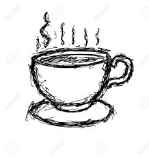 Hand Drawn Cup Of Coffee Aff Drawn Hand Coffee Cup Coffee Cup Drawing How To Draw Hands Styled Stock