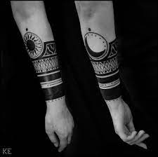 The Sun And The Moon On A Forearm Tattoo Tattooing Tattooart Blacktattoo Ornamental Ornamenta Arm Band Tattoo Tribal Sleeve Tattoos Mandala Hand Tattoos