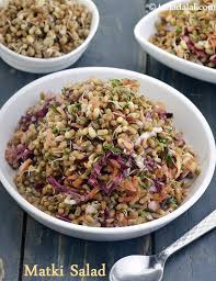 Matki Salad Healthy Moath Bean Salad Recipe Recipe In 2020 Indian Food Recipes Vegetarian Indian Salads Healthy Recipes