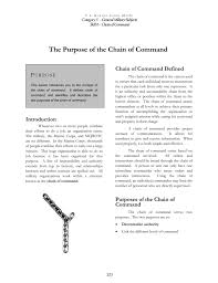 5 6 1 the purpose of the chain of command