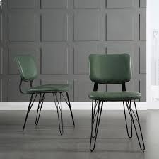 Shop leather dining room chairs and other leather seating from top sellers around the world at 1stdibs. Mid Century Modern Industrial Flex Back Accent Dining Chair W Black Stitching In Green Set Of 2 Walker Edison Chuphar2pgr