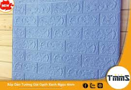 Xốp Dán Tường Giả Gạch Màu Xanh Ngọc 4mm | Thương Mại Mua Sắm