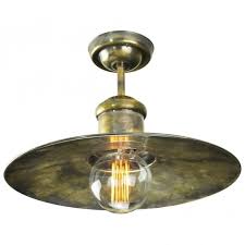 Find restored antique lighting fixtures, vintage shades, and hardware from victorian, industrial, arts & crafts, colonial. Vintage Industrial Design Flush Ceiling Light In Antique Brass