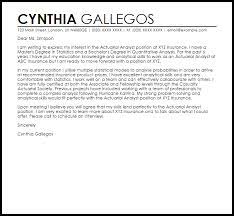 A cover letter is at least as important as a resume in helping you land an interview for the job you want. Actuarial Analyst Cover Letter Sample Cover Letter Templates Examples