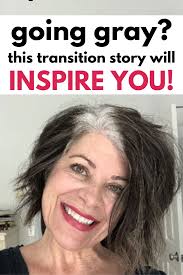 Michele S Beautiful Journey To Gray Transition To Gray Hair Grey Brown Hair Gray Hair Growing Out