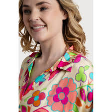 Multicolored Floral Collared Kaftan