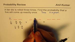 Three Dice Are Rolled Find Probability Of Just Getting 5 Once