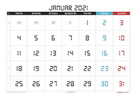 Wochenkalender 2021 zum ausdrucken : Kalender Januar 2021 Zum Ausdrucken Mit Feiertagen Kalender 2021 Zum Ausdrucken