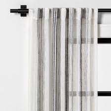 95 Vertical Stripe Curtain Sheer Gray Hearth Hand With Magnolia In 2021 Striped Curtains Sheer Curtains Curtains