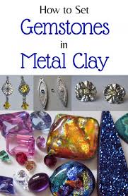 A Comprehensive Guide On Gemstone Setting Techniques In Metal Clay Before And After Fir Metal Clay Art Precious Metal Clay Tutorial Precious Metal Clay Jewelry