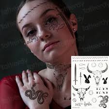 Fake Tatoo For Men Face Neck Tattoos Men Boys Sketches Tattoo Designs Black Waterproof Summer Tattoo Sticker Body Art Sheet Temporary Tattoos Aliexpress
