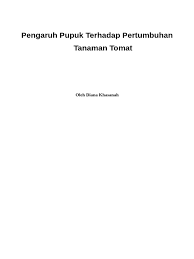 Contoh judul karya ilmiah biologi. Karya Ilmiah Tomat