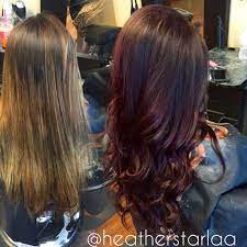 Brown Red To A Red Violet Balayage Ombre Hair Styles Baylage Hair Hair