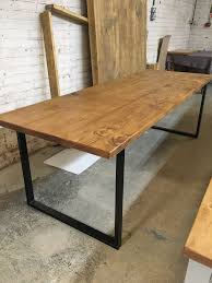 Rustic Plank Table With Black Metal Legs Top Provided By Cobwebs Furniture Company Plank Table Oak Table Table