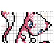 Pokemon Mew Pixel Art Brik It has a rounded, wide snout, triangular ears, and large, blue eyes. pokemon mew pixel art brik
